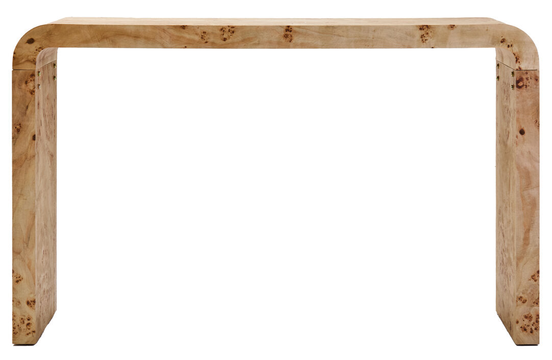 Sequoia Burl Wood Design Curved Console Table