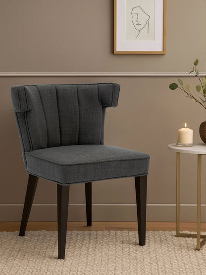 Lumina Grey Fabric Dining Chair with Black Legs