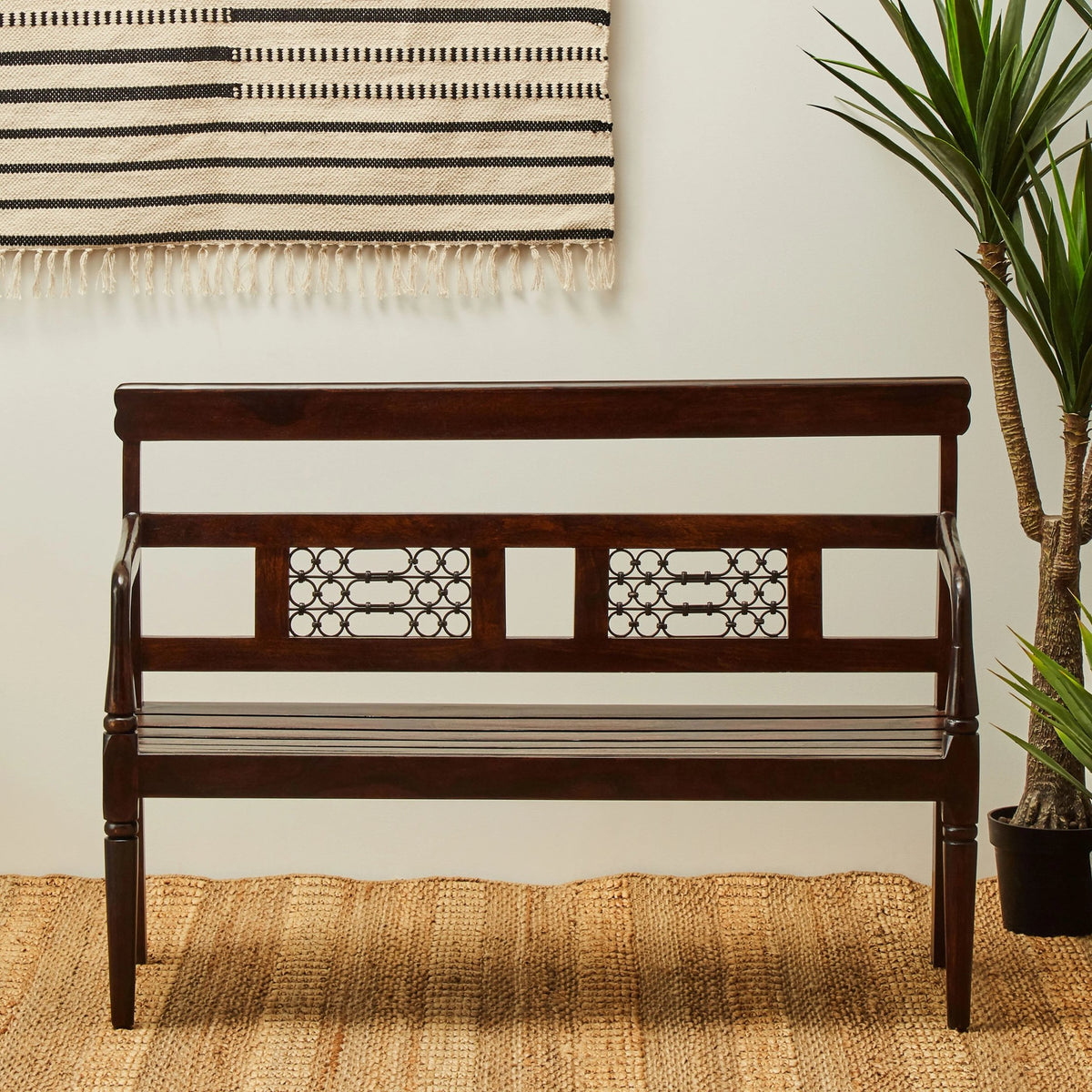 Rosehaven Dark Sheesham Wood Bench