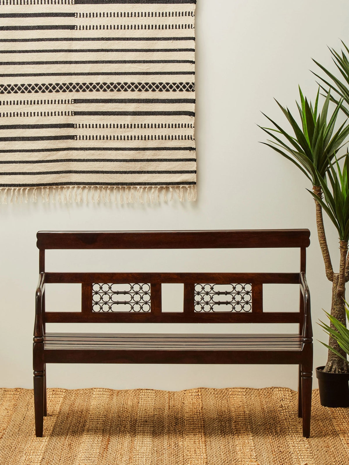 Rosehaven Dark Sheesham Wood Bench