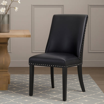 Rancher Black Leather Effect Dining Chair