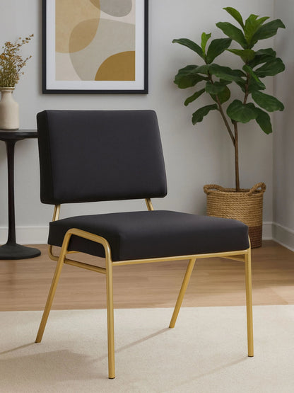 Lenora Black Linen Chair