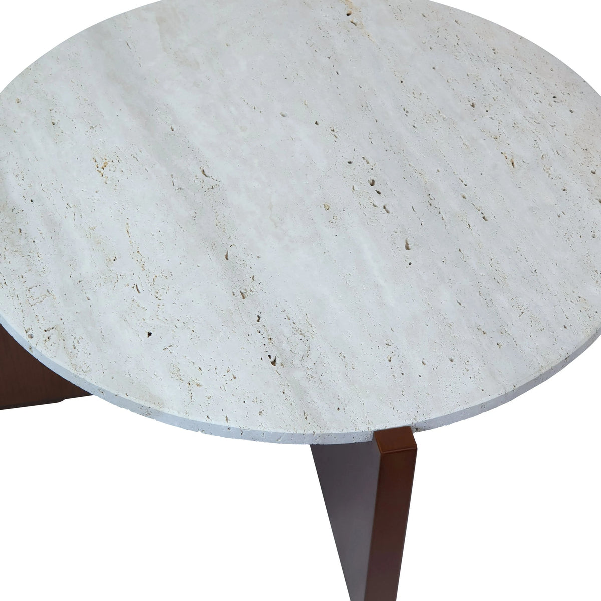 Travelle Travertine Top Coffee Table With Acacia Wood Frame