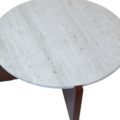 Travelle Travertine Top Coffee Table With Acacia Wood Frame