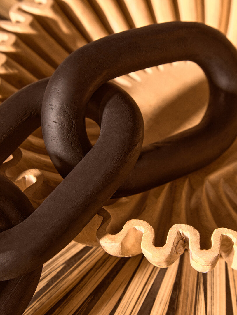 Empire Black Wood 3 Link Chain Decor