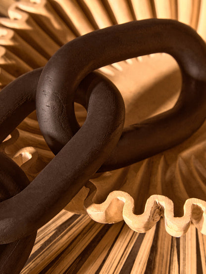 Empire Black Wood 3 Link Chain Decor