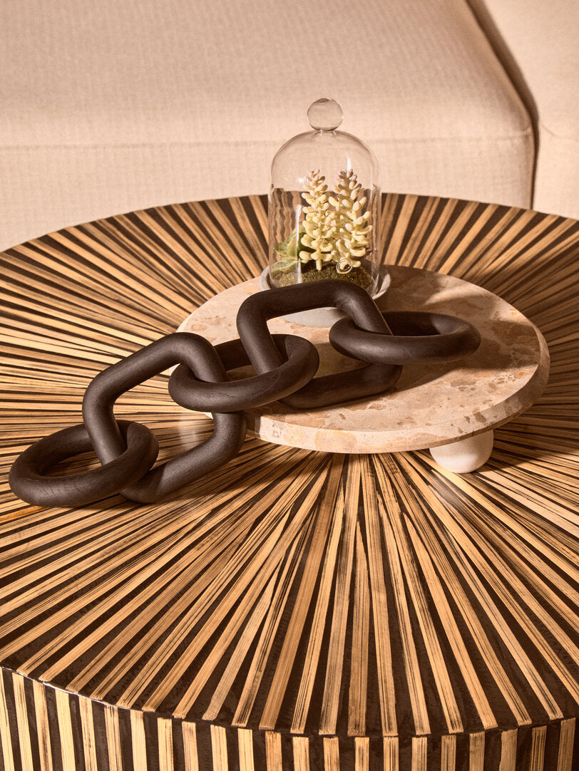Empire Black Wood Five Link Chain Decor