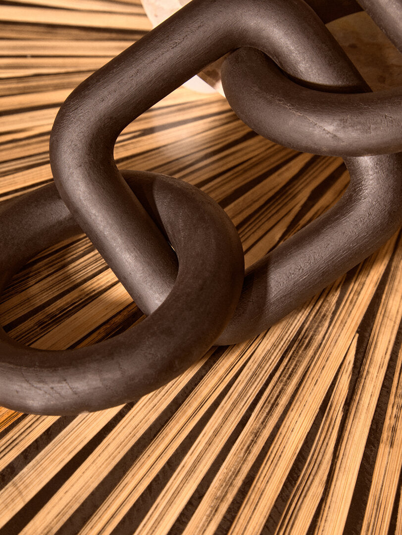 Empire Black Wood Five Link Chain Decor