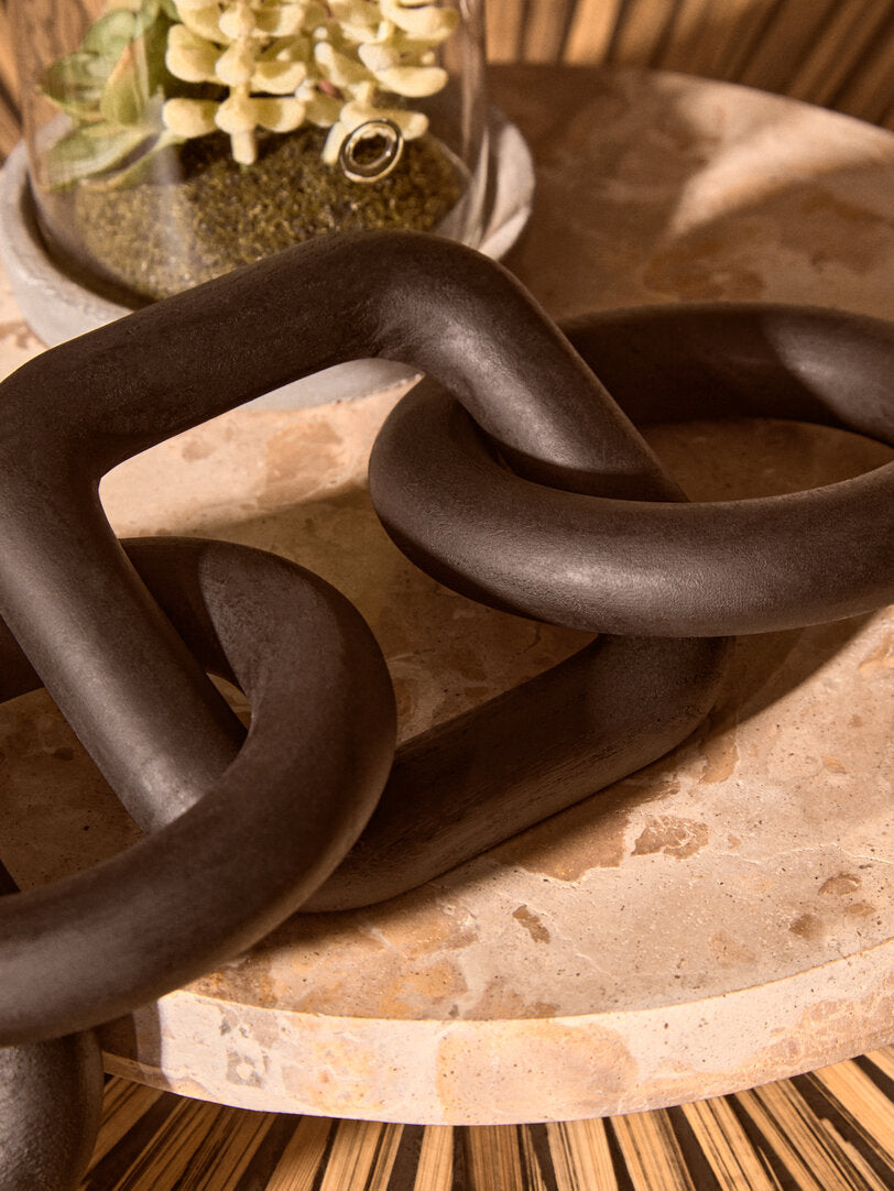 Empire Black Wood Five Link Chain Decor