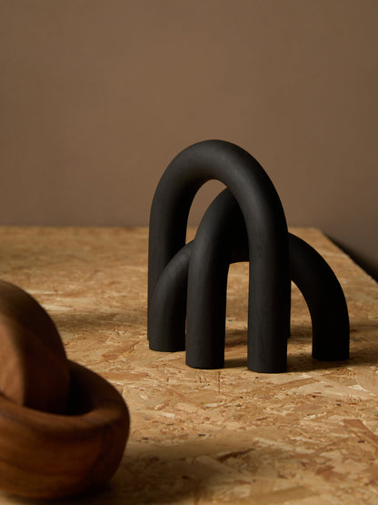 Empire Black Wood Arch Sculpture