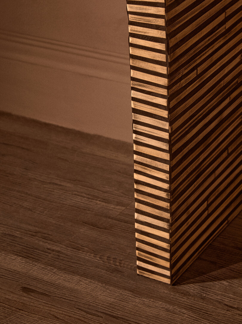 Grove Bamboo Inlay Curved Console Table