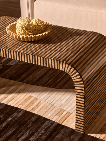 Grove Bamboo Inlay Curved Coffee Table