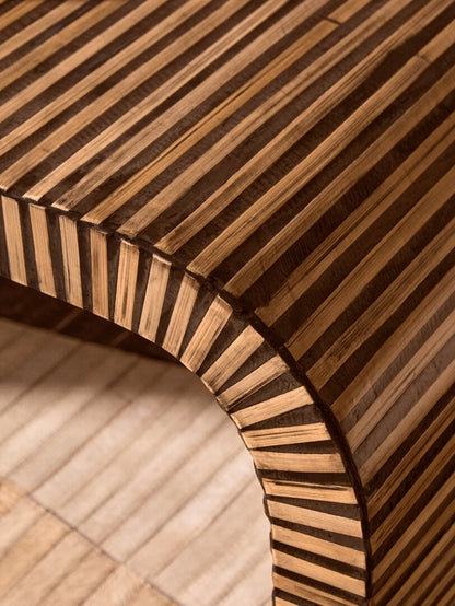 Grove Bamboo Inlay Curved Coffee Table