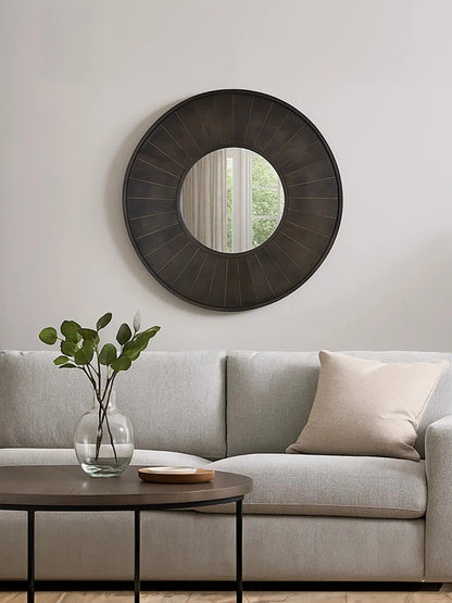 Ravello Mango Wood Round Wall Mirror