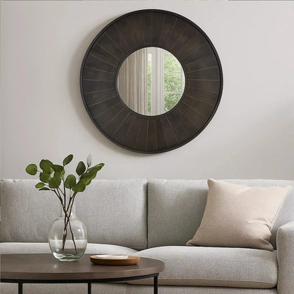 Ravello Mango Wood Round Wall Mirror