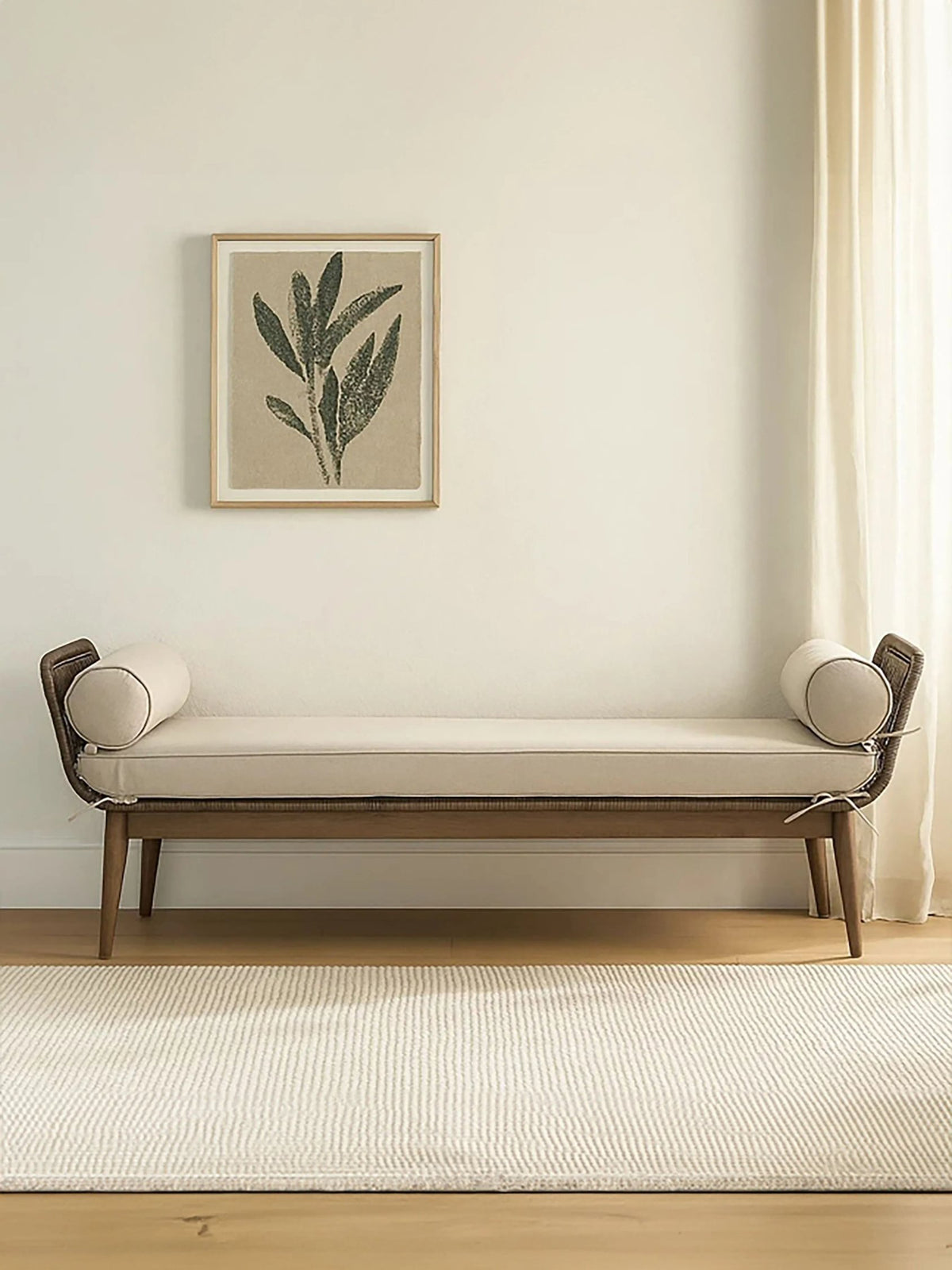 Masterpiece Rope Woven Longue Bench with Cushions