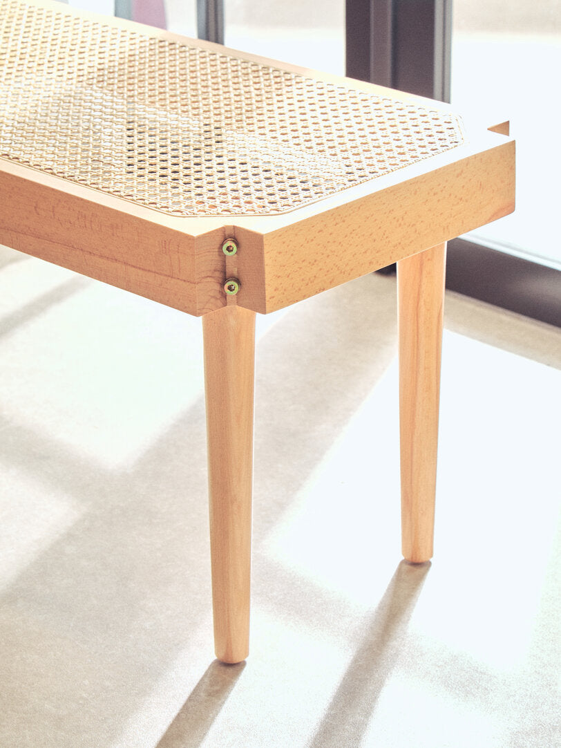 Pacific Natural Cane and Beech Wood Bench