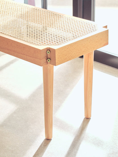 Pacific Natural Cane and Beech Wood Bench