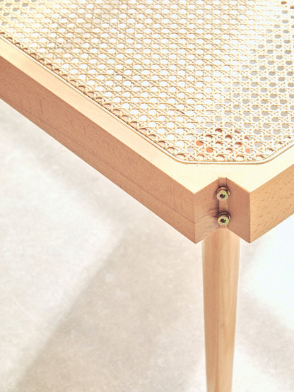 Pacific Natural Cane and Beech Wood Bench
