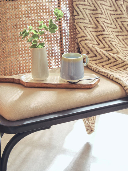 Pacific Natural Cane Bench with Black Beech Wood Frame