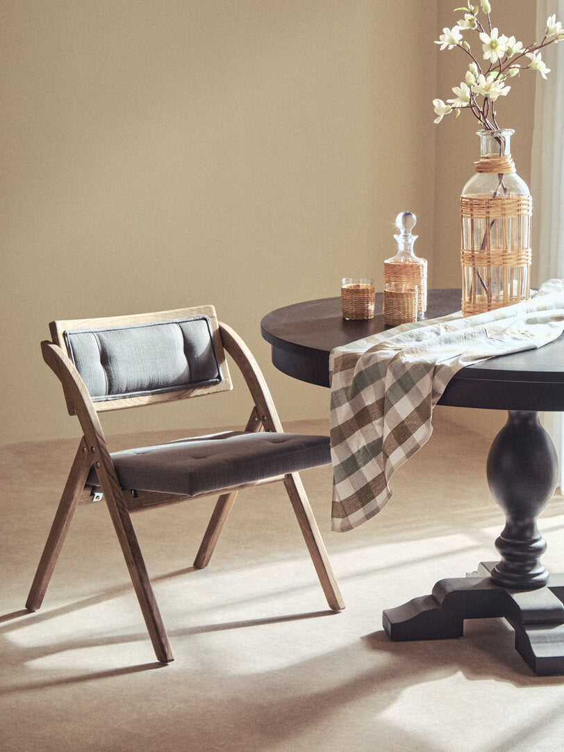 Pacific Grey Wash Elm Wood Folding Chair