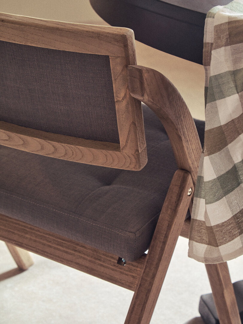 Pacific Grey Wash Elm Wood Folding Chair