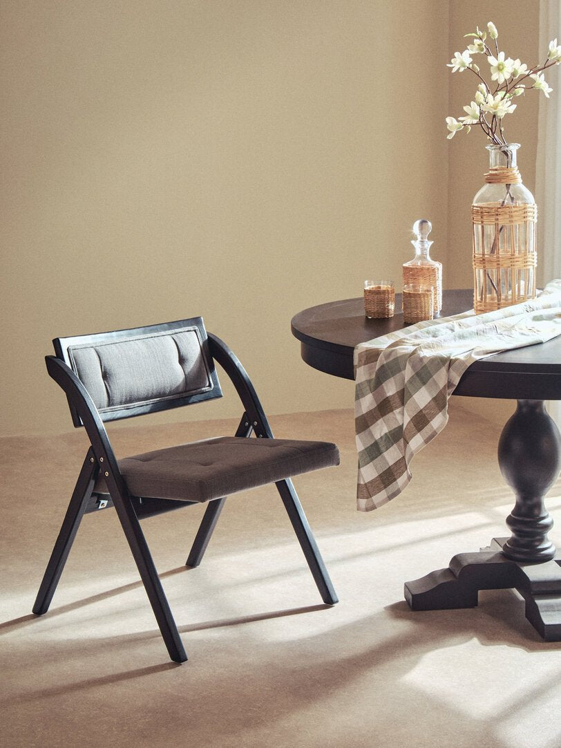 Eti Grey and Black Elm Wood Folding Chair