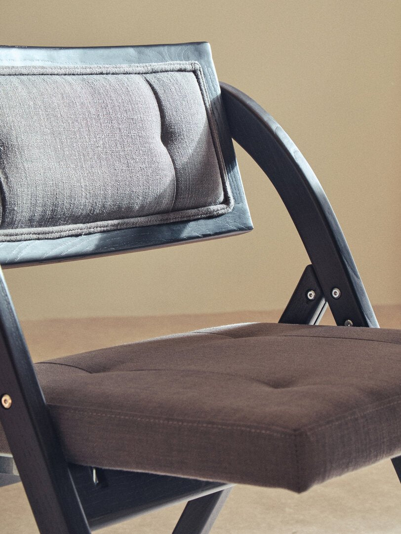 Eti Grey and Black Elm Wood Folding Chair