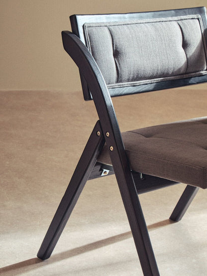 Eti Grey and Black Elm Wood Folding Chair