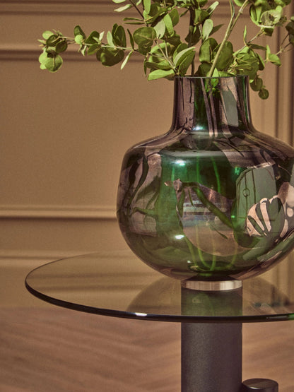 Sylvan Green and Gold Small Glass Vase