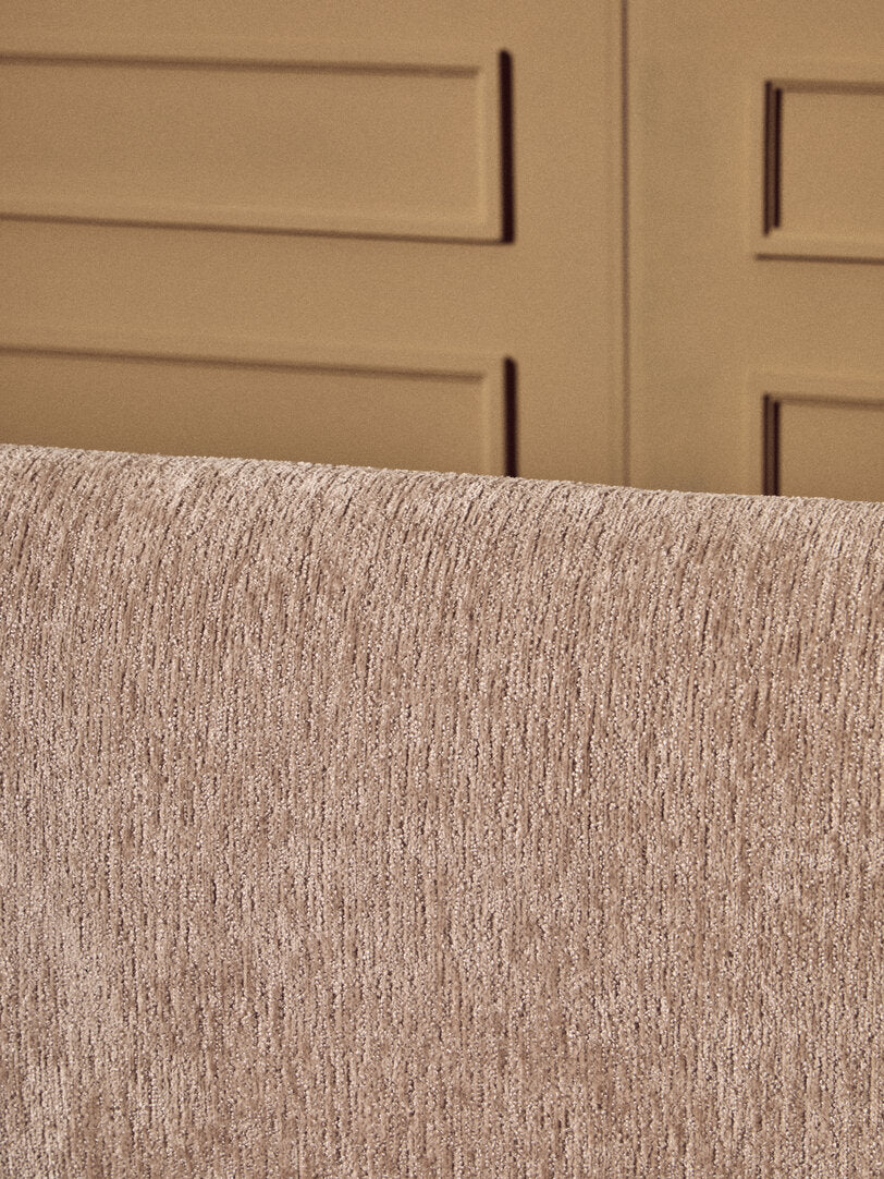 Hamptons Deep Stone Chenille Curved Three Seater Sofa