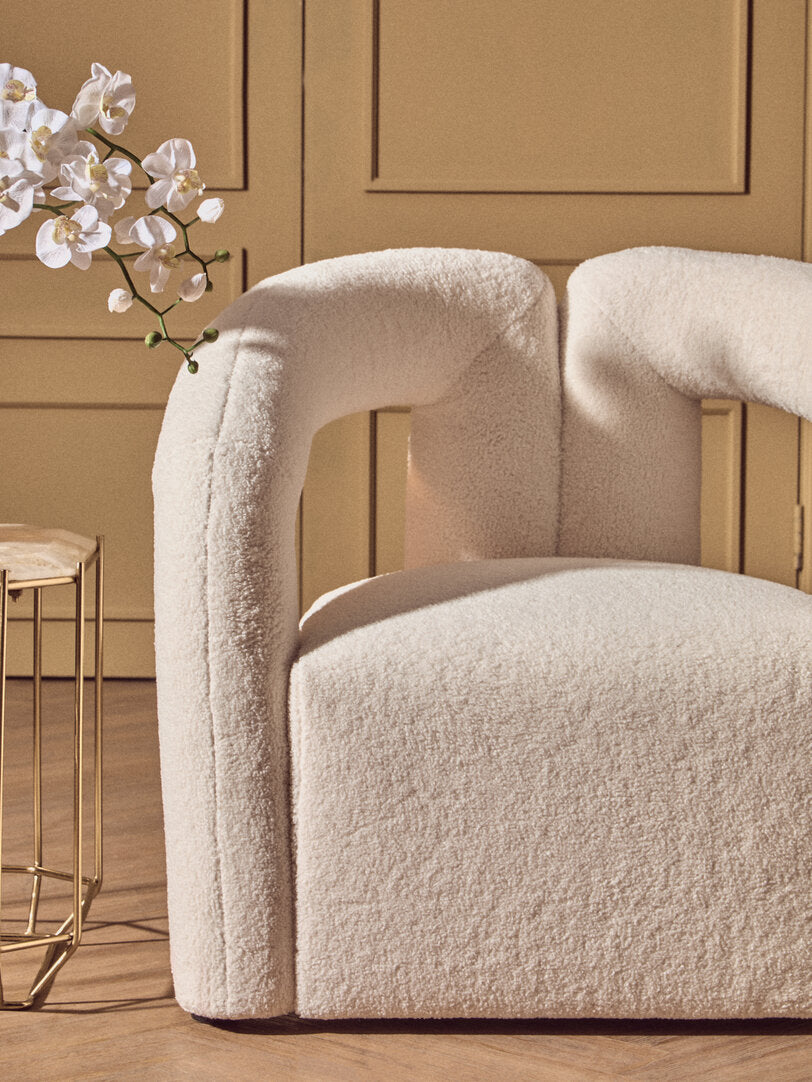Bianca Ivory Boucle Statement Chair