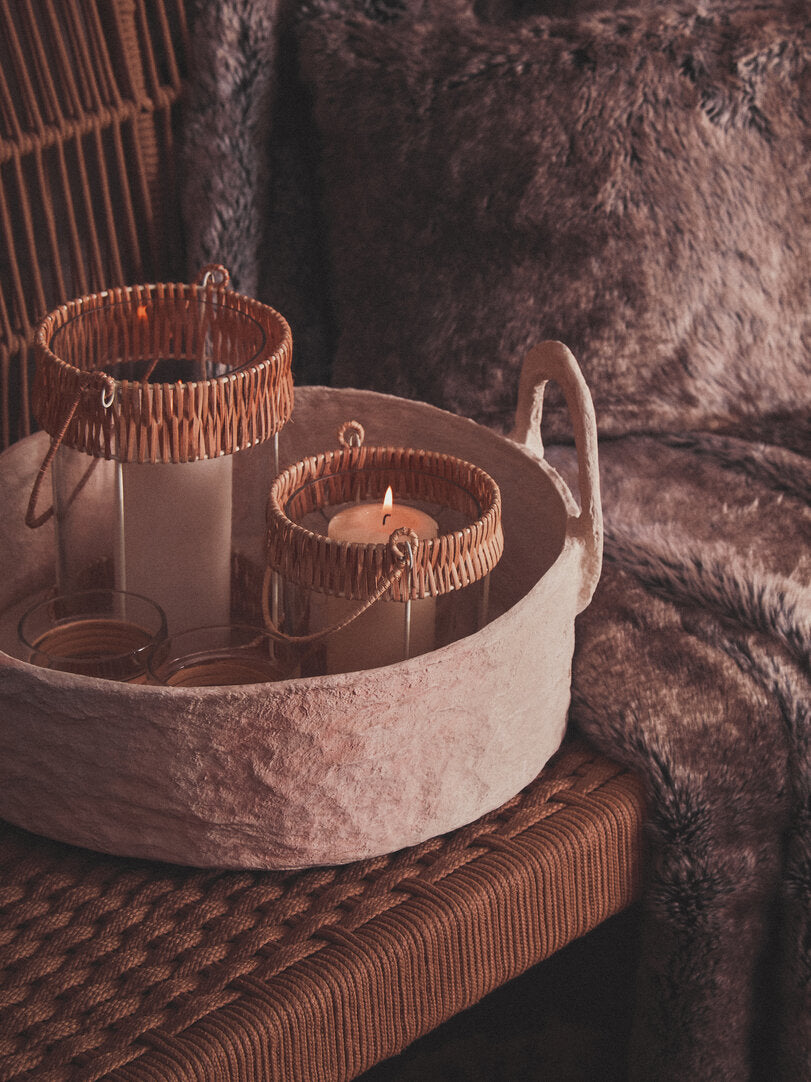 Folia Mocha Ombre Rectangular Fur Cushion