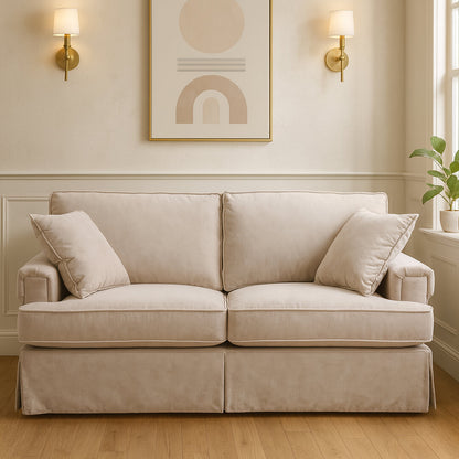 Windsor Two Seat Mink Velvet Sofa