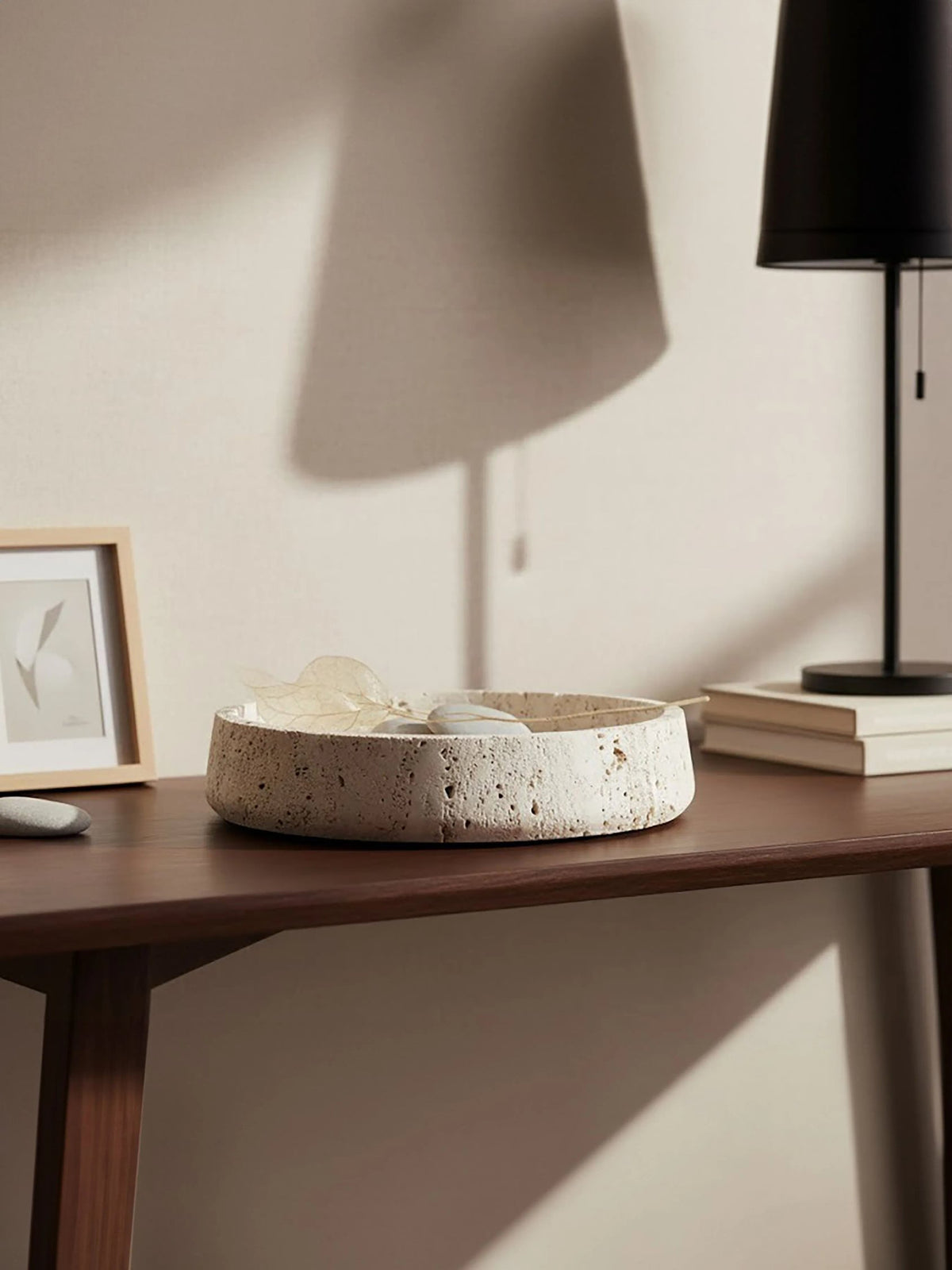 Roman Travertine Bowl with Raised Edges