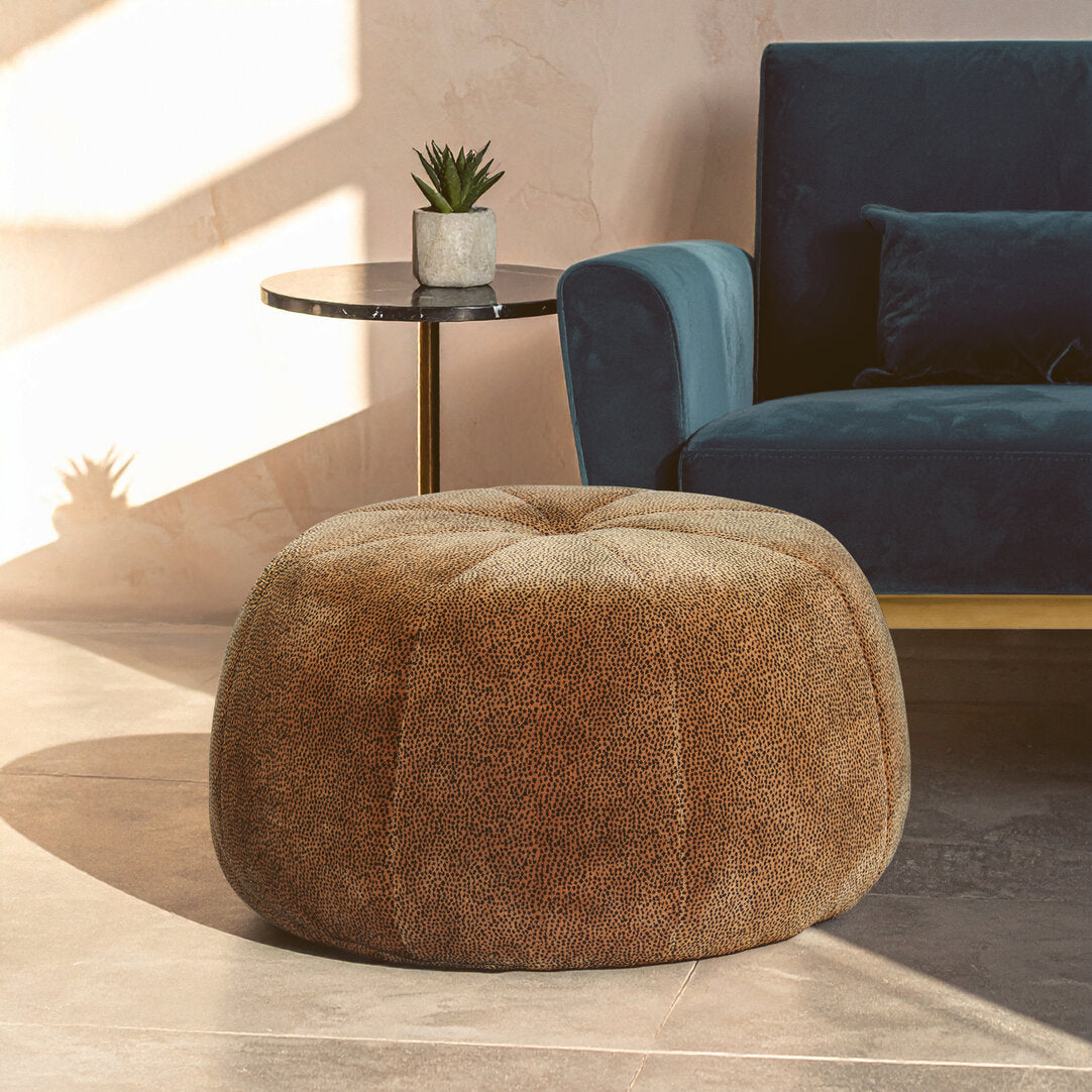 Tribeca Leopard Print Pouffe