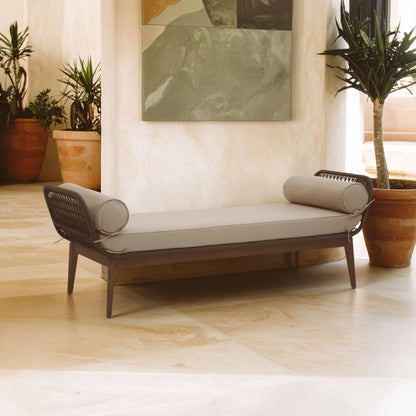Masterpiece Rope Woven Longue Bench with Cushions