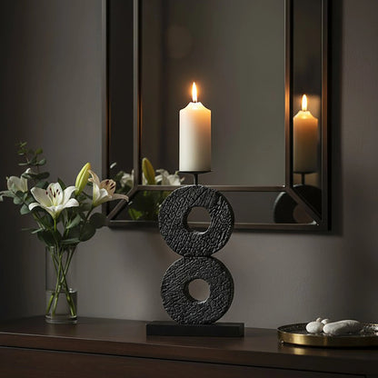 Vanguard Large Charred Black Mango Wood Log Candle Holder