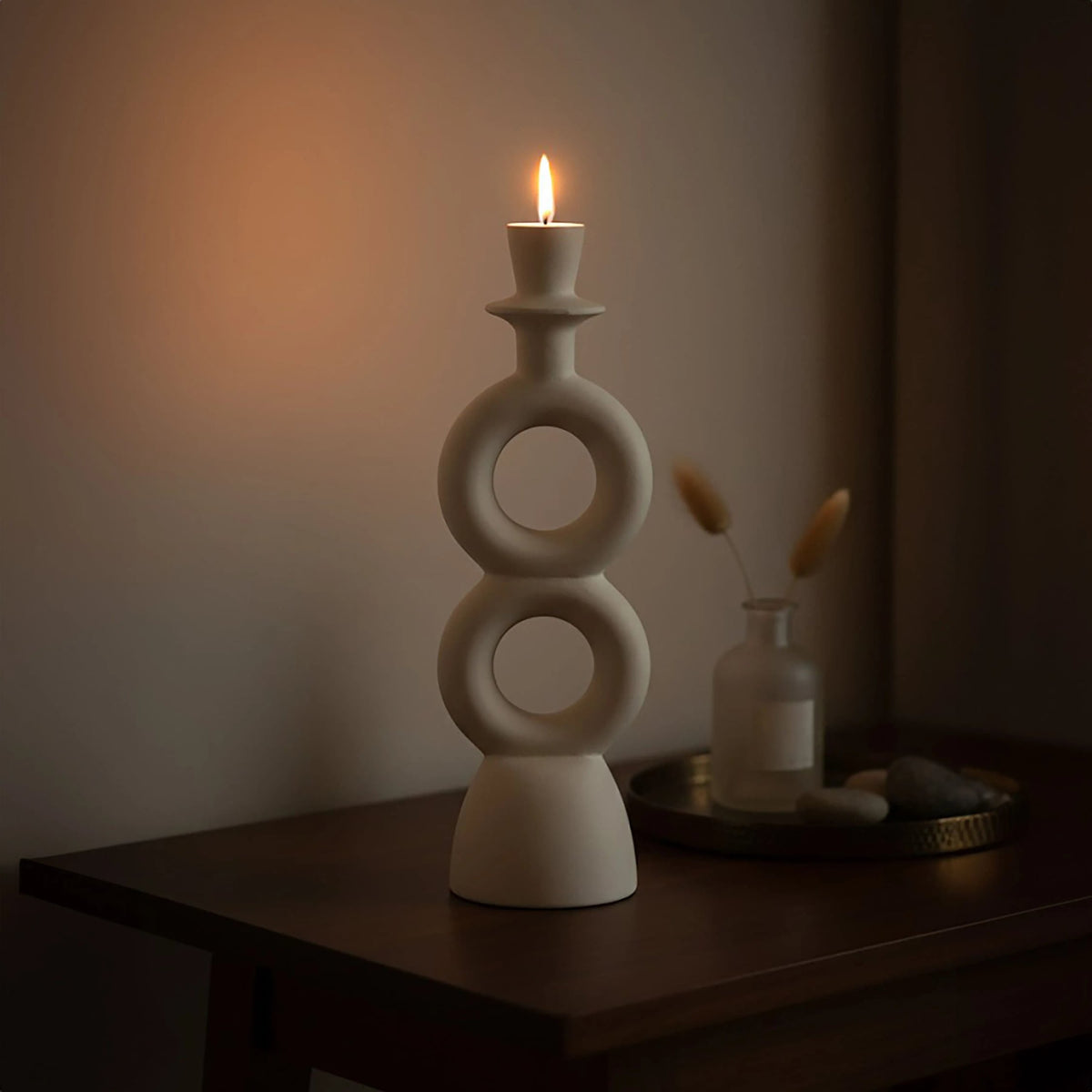 Forma Cream Large Candle Holder