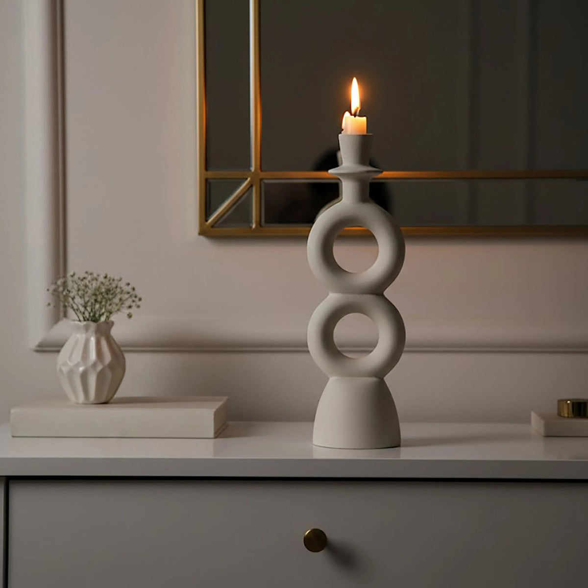 Forma Cream Large Candle Holder