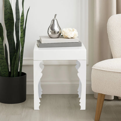 Lacquerre White High Gloss Side Table