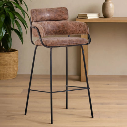 Tamsworth Brown Faux Leather Bar Chair
