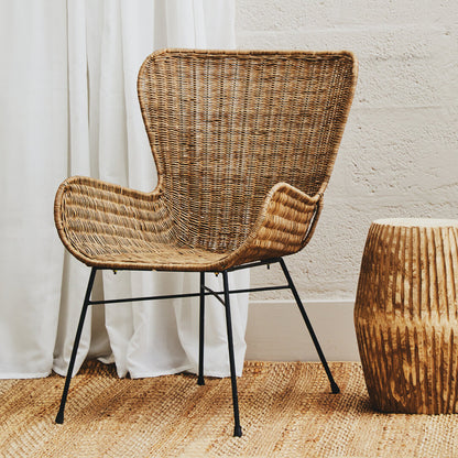 Celebes Curved Design Natural Rattan Chair