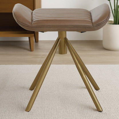 Dakota Grey Leather Footstool