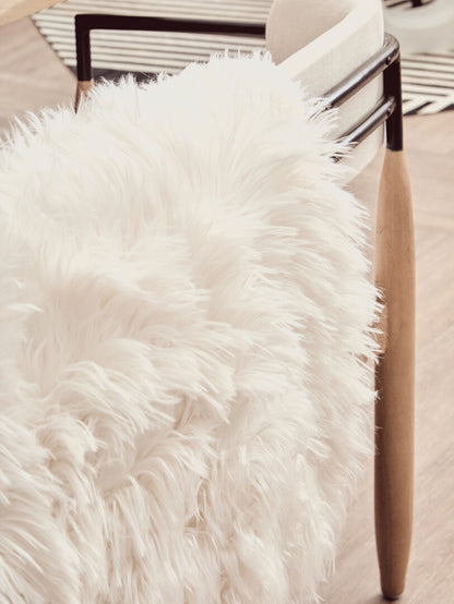 Folia Cream Fur Throw