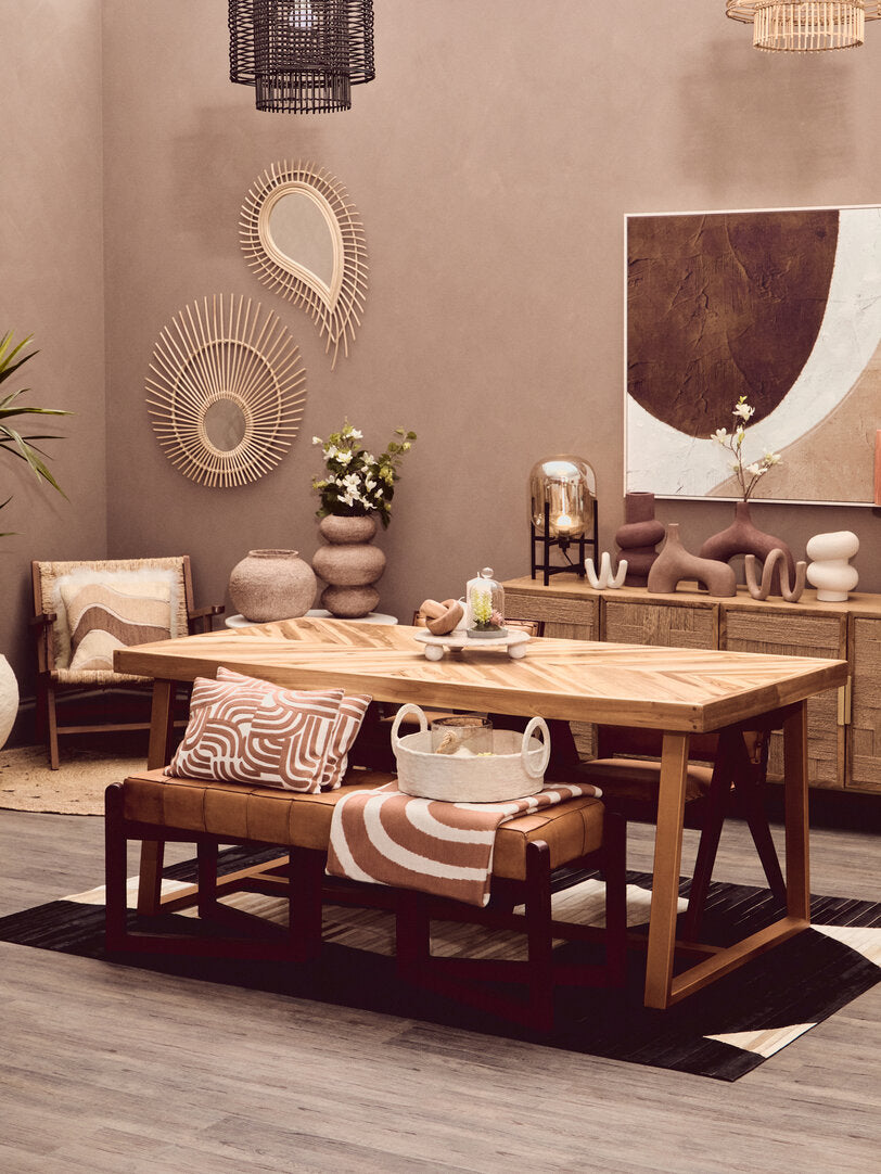 Zola Natural And Terracotta Throw