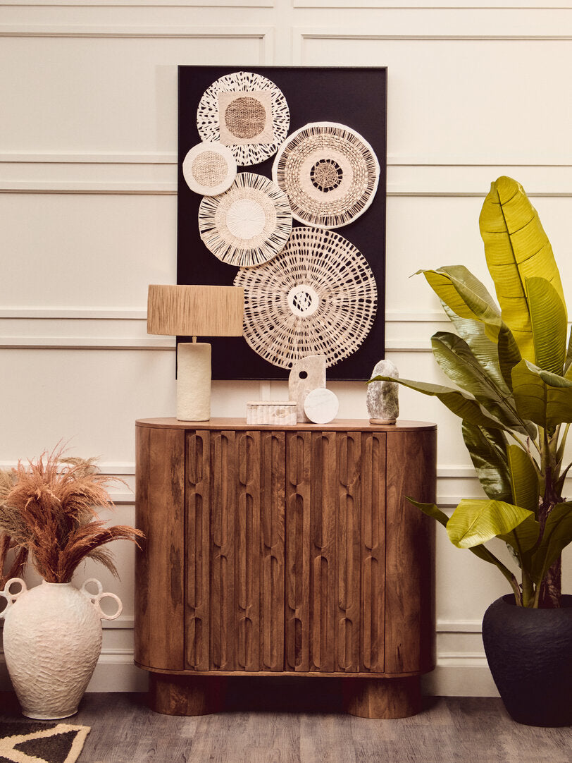 Milan Natural And black Paper Design Wall Art