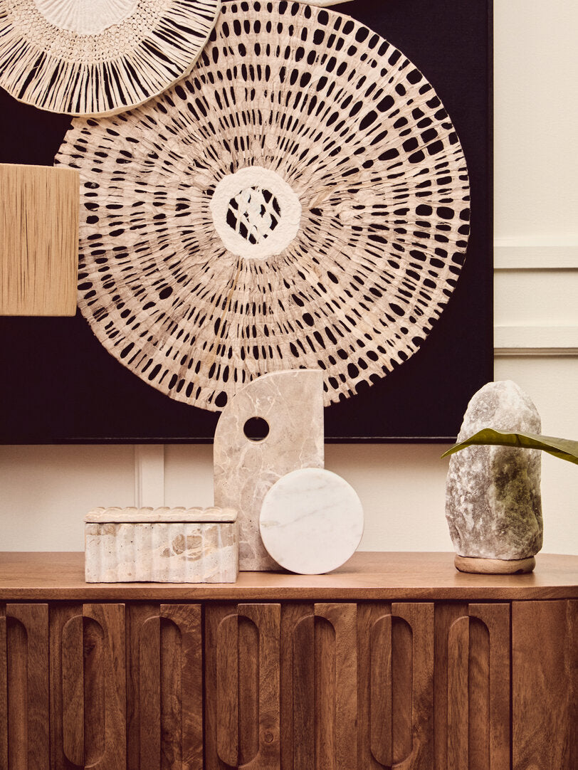 Milan Natural And black Paper Design Wall Art