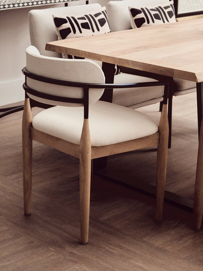 Uno Mango Wood Live Edge Black Metal legs Dining Table