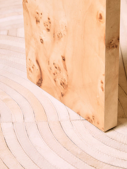 Sequoia Burl Wood Design Curved Side Table